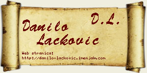 Danilo Lacković vizit kartica